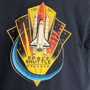 Space Shuttle Commemorative Unisex Tshirt Blue